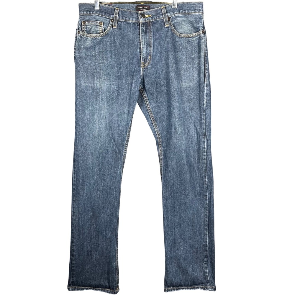 Adam Levine The Patriot Jeans Mens 34x34 Blue Dark Indigo Straight Leg F13D002ST